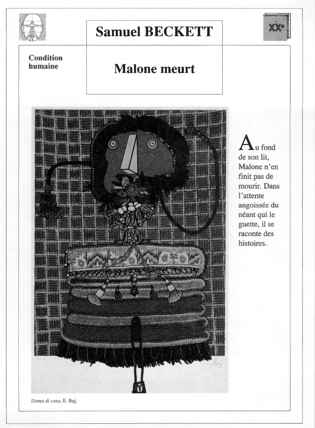 Prévisualisation du document Malone meurt : sa vie et son oeuvre