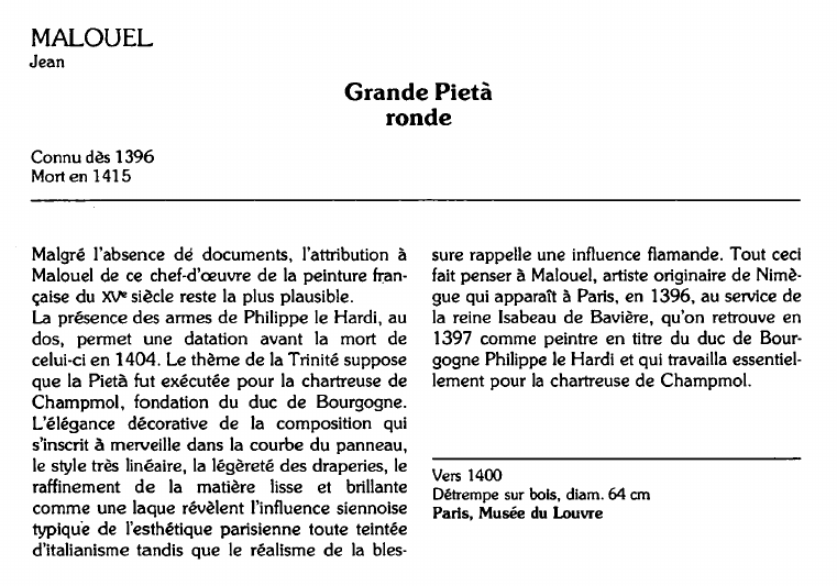 Prévisualisation du document MALOUELJean:Grande Pietàronde (analyse du tableau).