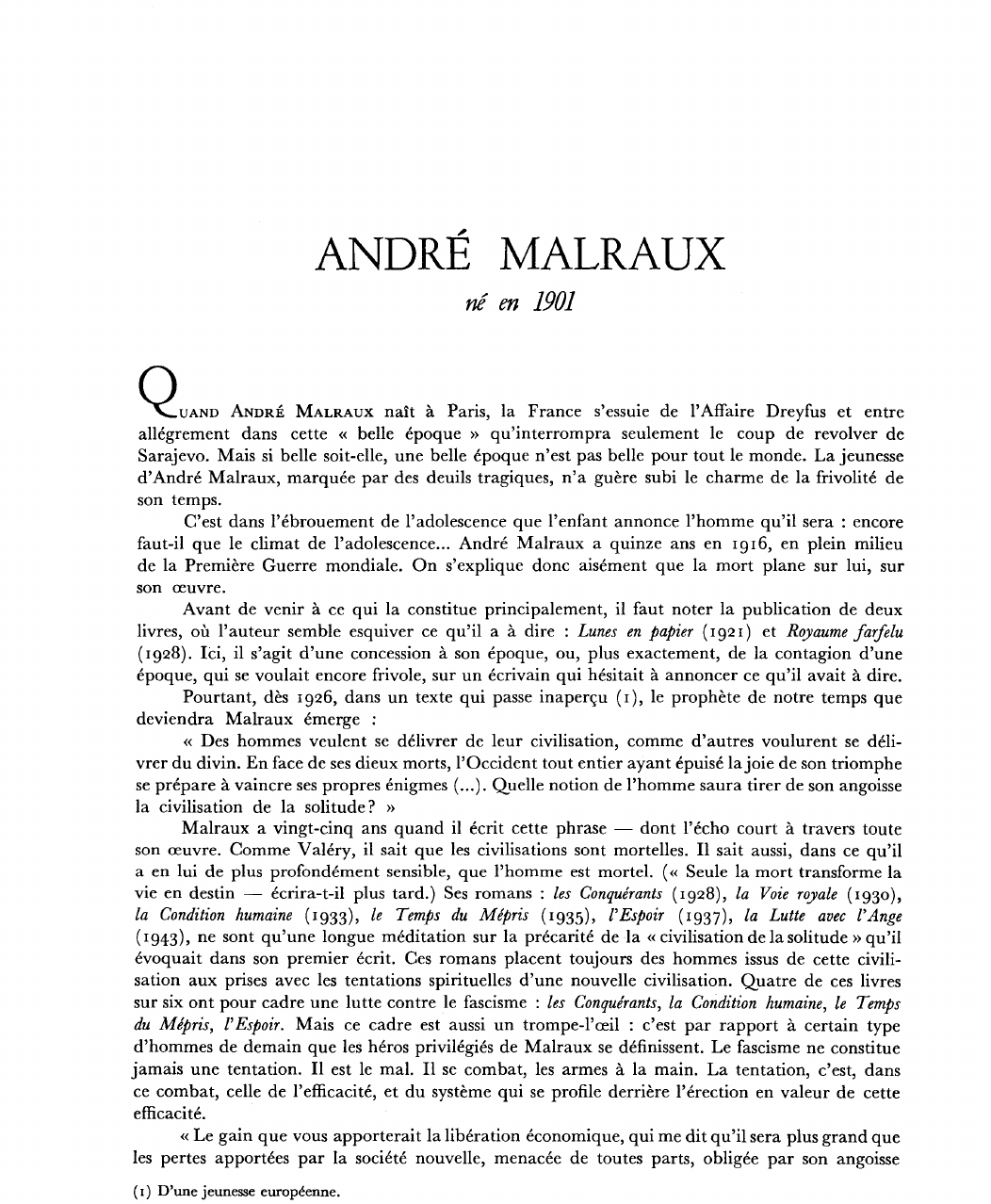 Prévisualisation du document Malraux, André