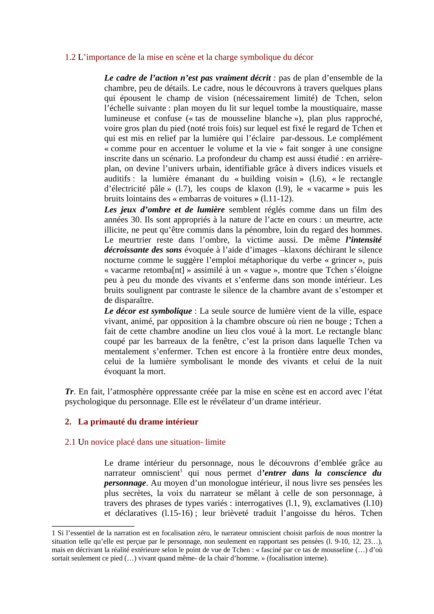 Prévisualisation du document Malraux: Plan détaillé du commentaire de l'incipit de La Condition humaine