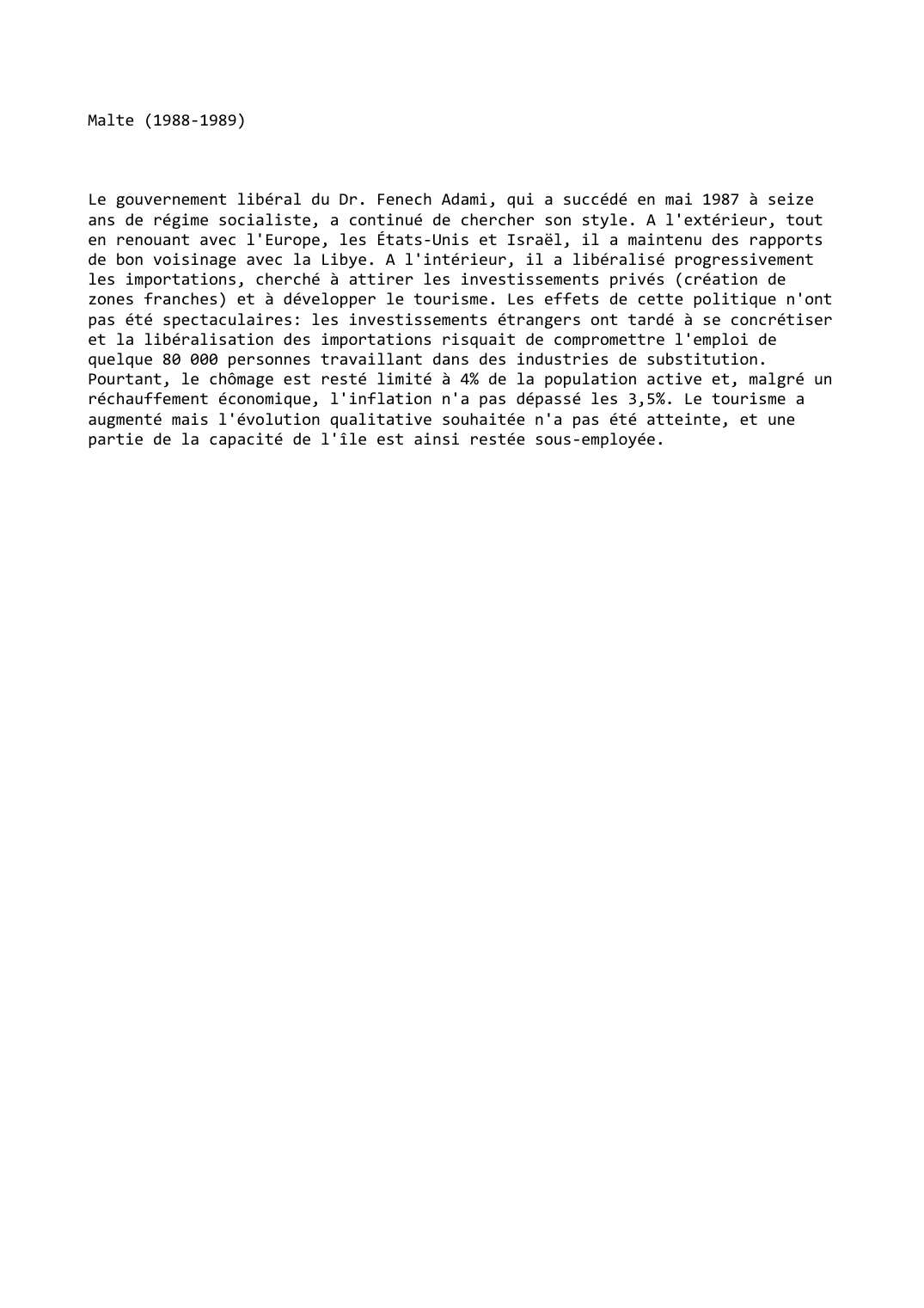 Prévisualisation du document Malte (1988-1989)