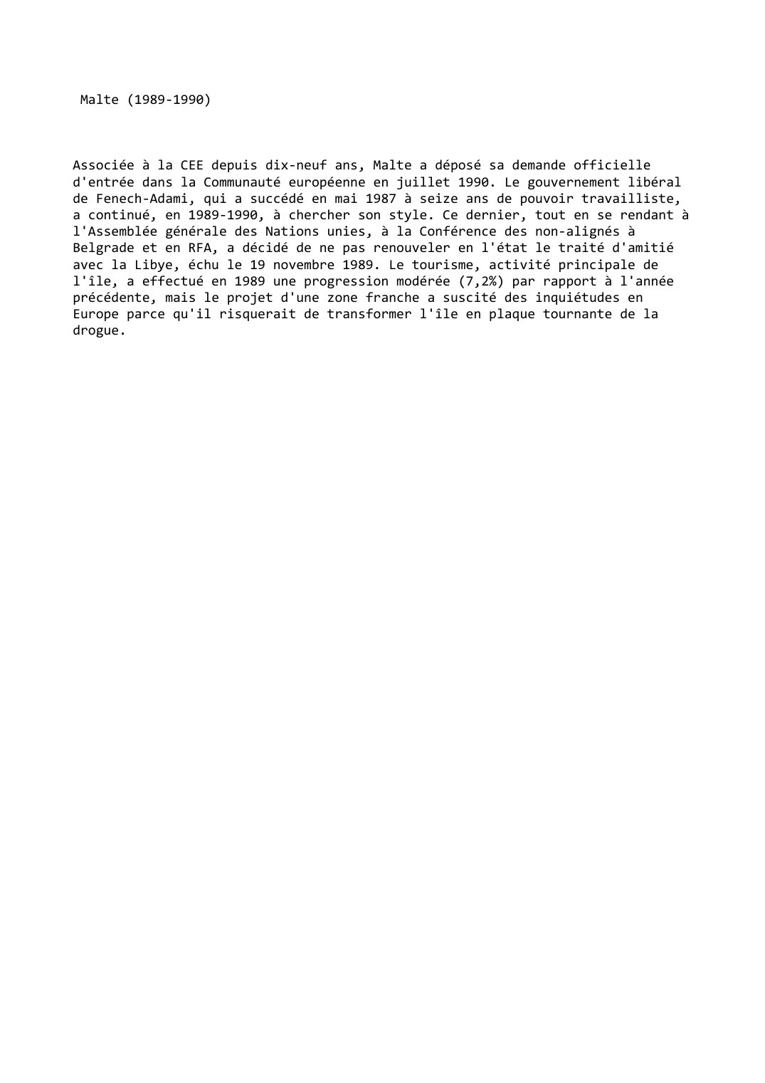 Prévisualisation du document Malte (1989-1990)