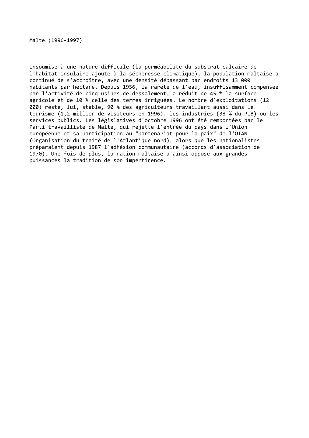 Prévisualisation du document Malte (1996-1997)