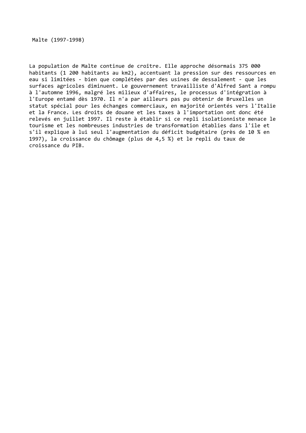 Prévisualisation du document Malte (1997-1998)