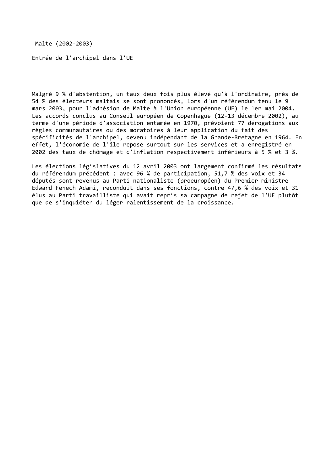 Prévisualisation du document Malte (2002-2003)