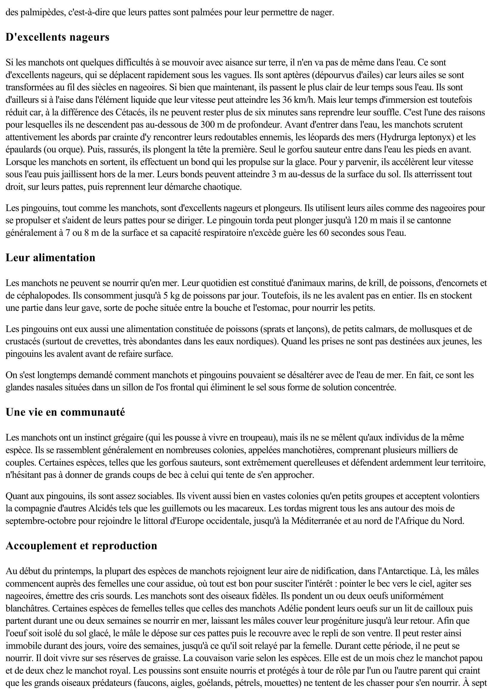 Prévisualisation du document Manchots et pingouins (Faune et Flore)
