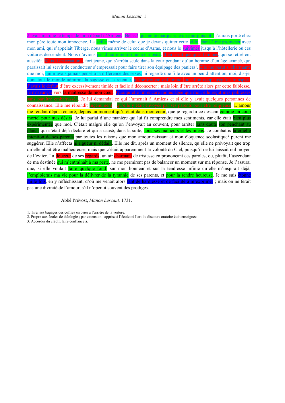 Prévisualisation du document Manon Lescaut 1 J’avais marqué le temps de mon départ d’Amiens.