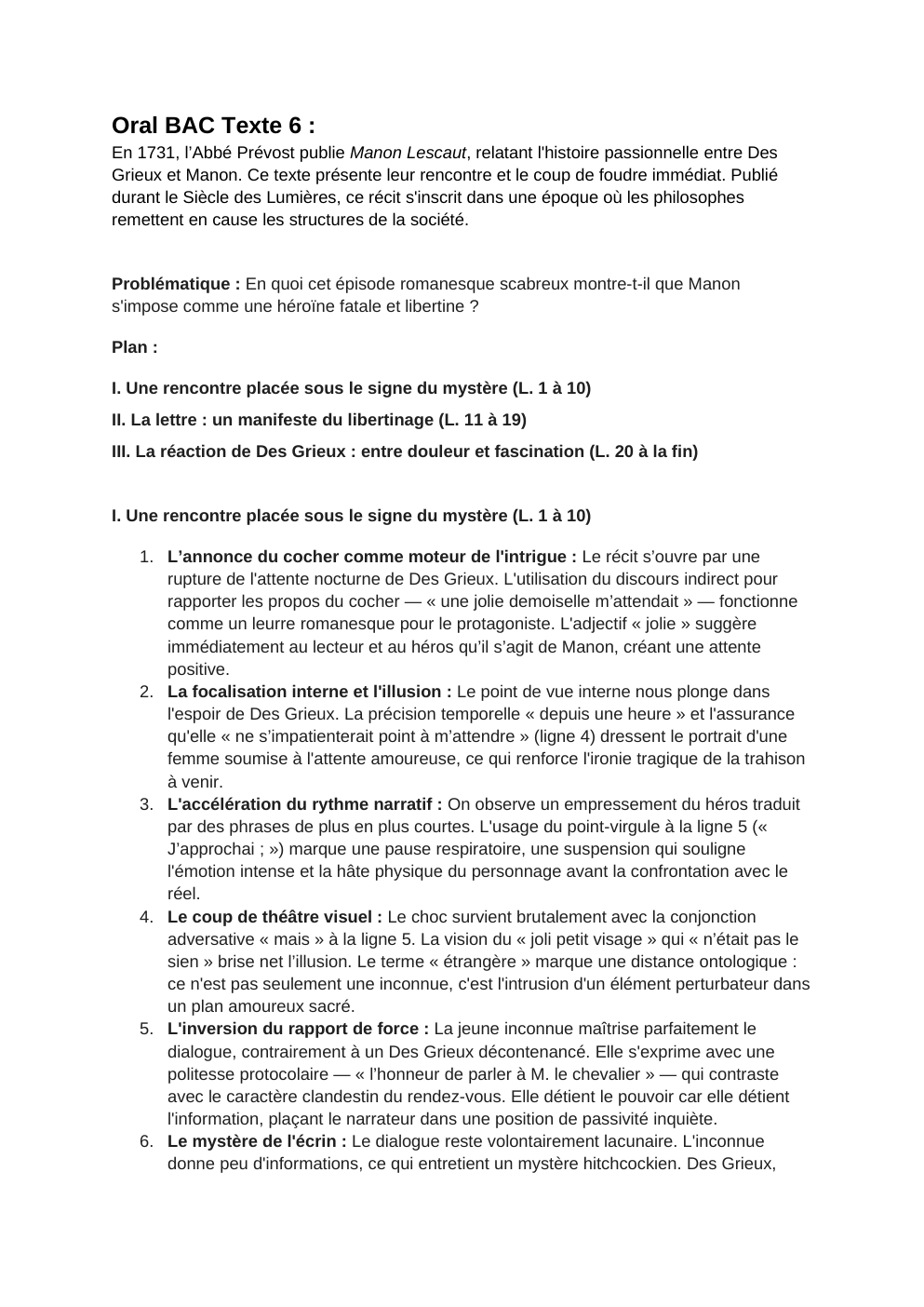 Prévisualisation du document Manon Lescaut: En quoi cet épisode romanesque scabreux montre-t-il que Manon s'impose comme une héroïne fatale et libertine ?