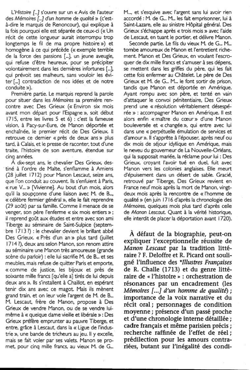Prévisualisation du document Manon Lescaut [Histoire du chevalier Des Grieux et de Manon Lescaut] (résumé de l'oeuvre & analyse détaillée)
