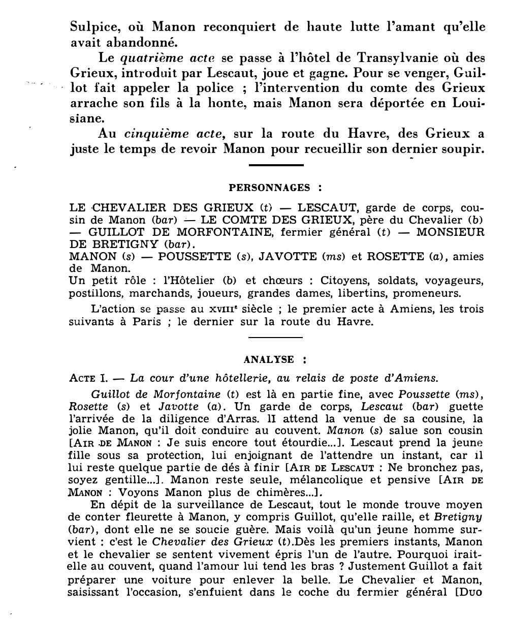 Prévisualisation du document MANON: Opéra-comique en 5 actes et 6 tableaux. Livret de MM. H. Meilhac et Ph. Gilles, d'après le roman de l'abbé Prévost. Musique de Massenet.