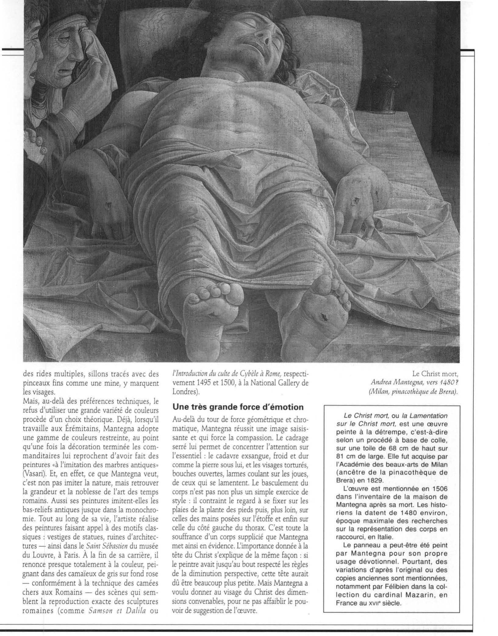 Prévisualisation du document Mantegna :  LE CHRIST MORT - analyse