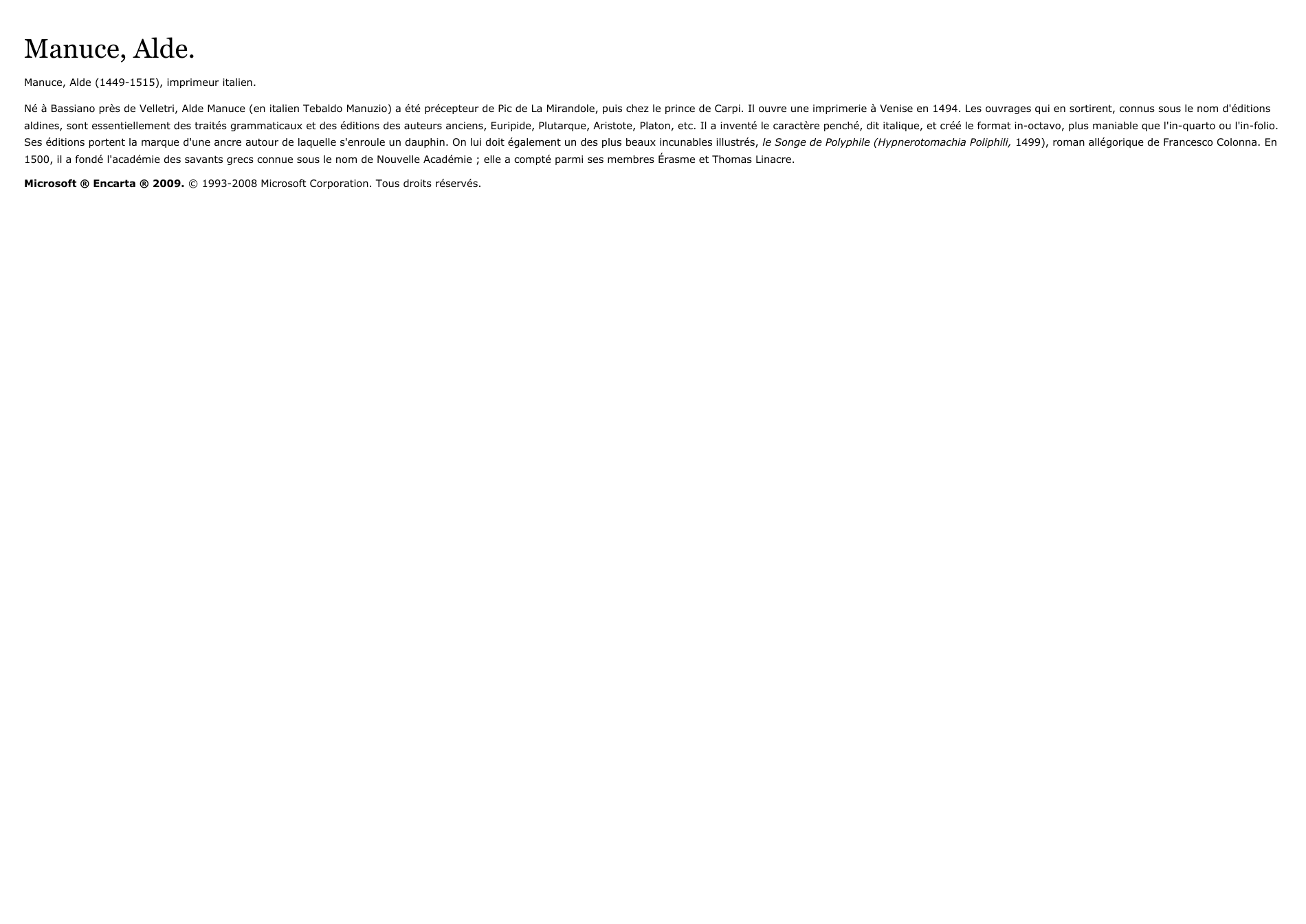 Prévisualisation du document Manuce, Alde.