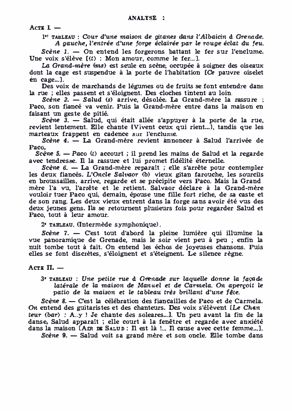 Prévisualisation du document Manuel de FALLA: LA VIE BRÈVE (résumé et analyse de l’œuvre – Répertoire lyrique)