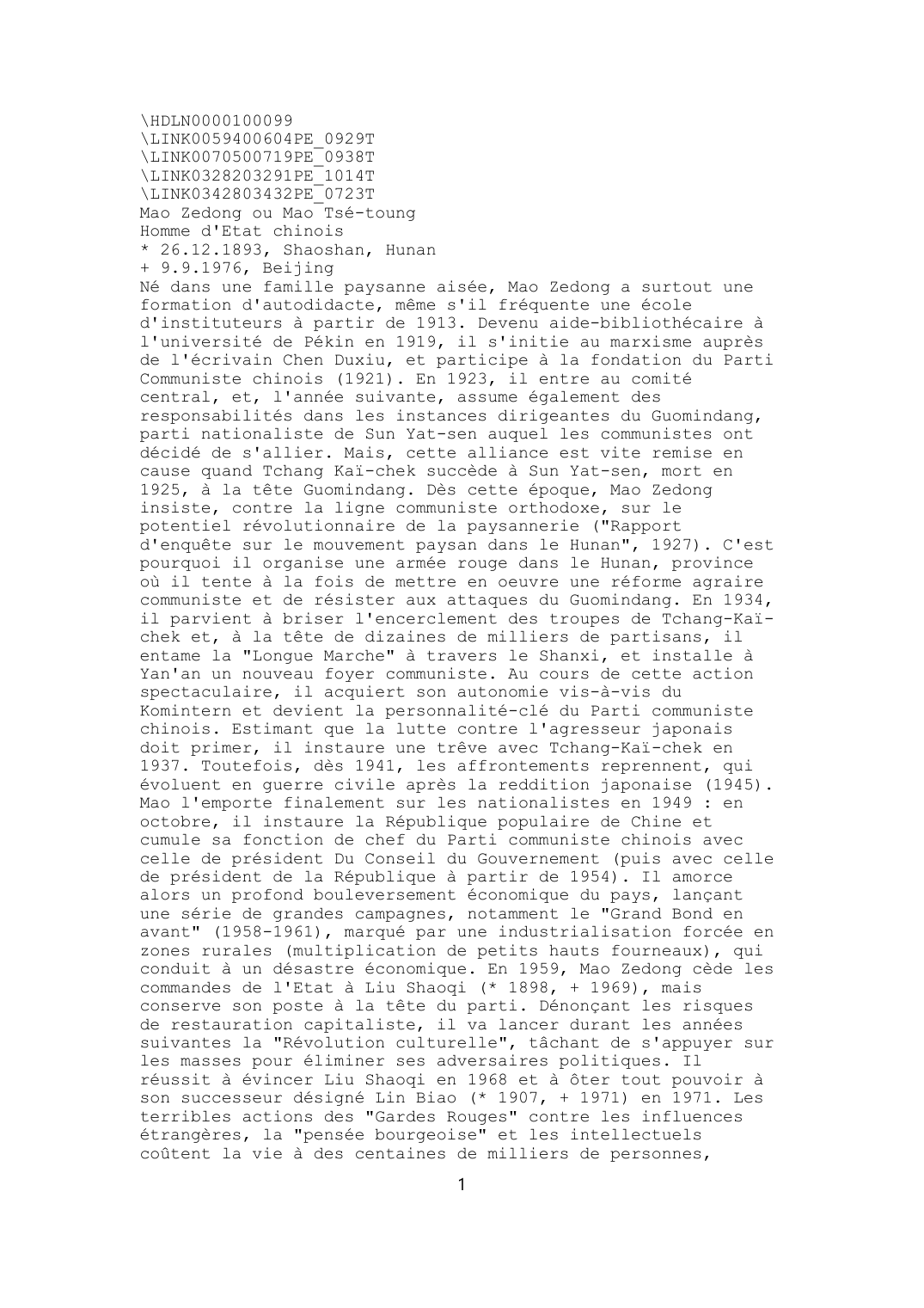 Prévisualisation du document Mao Zedong