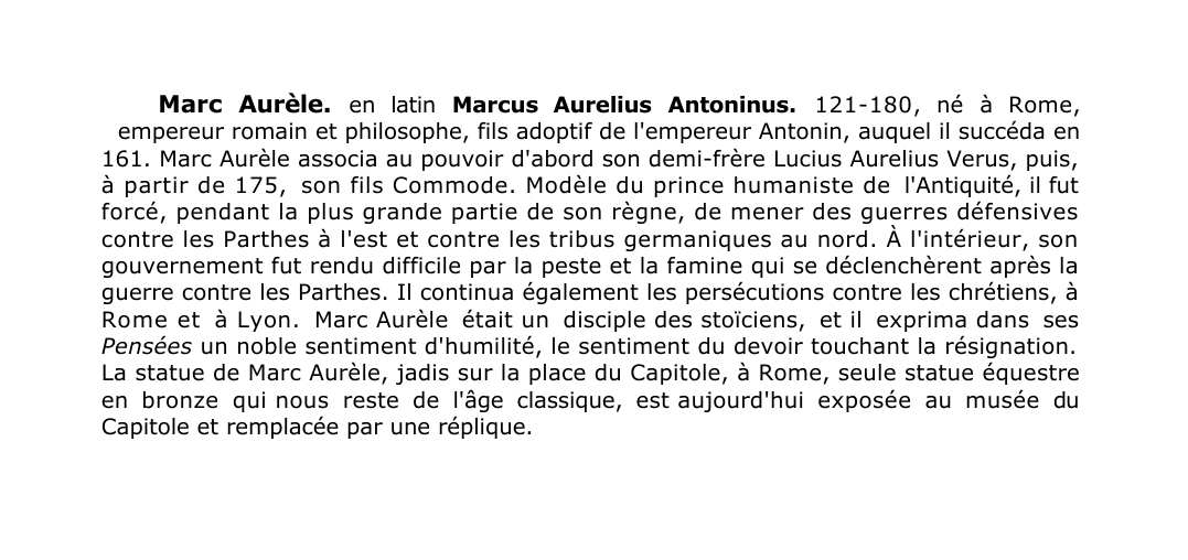 Prévisualisation du document Marc Aurèle.