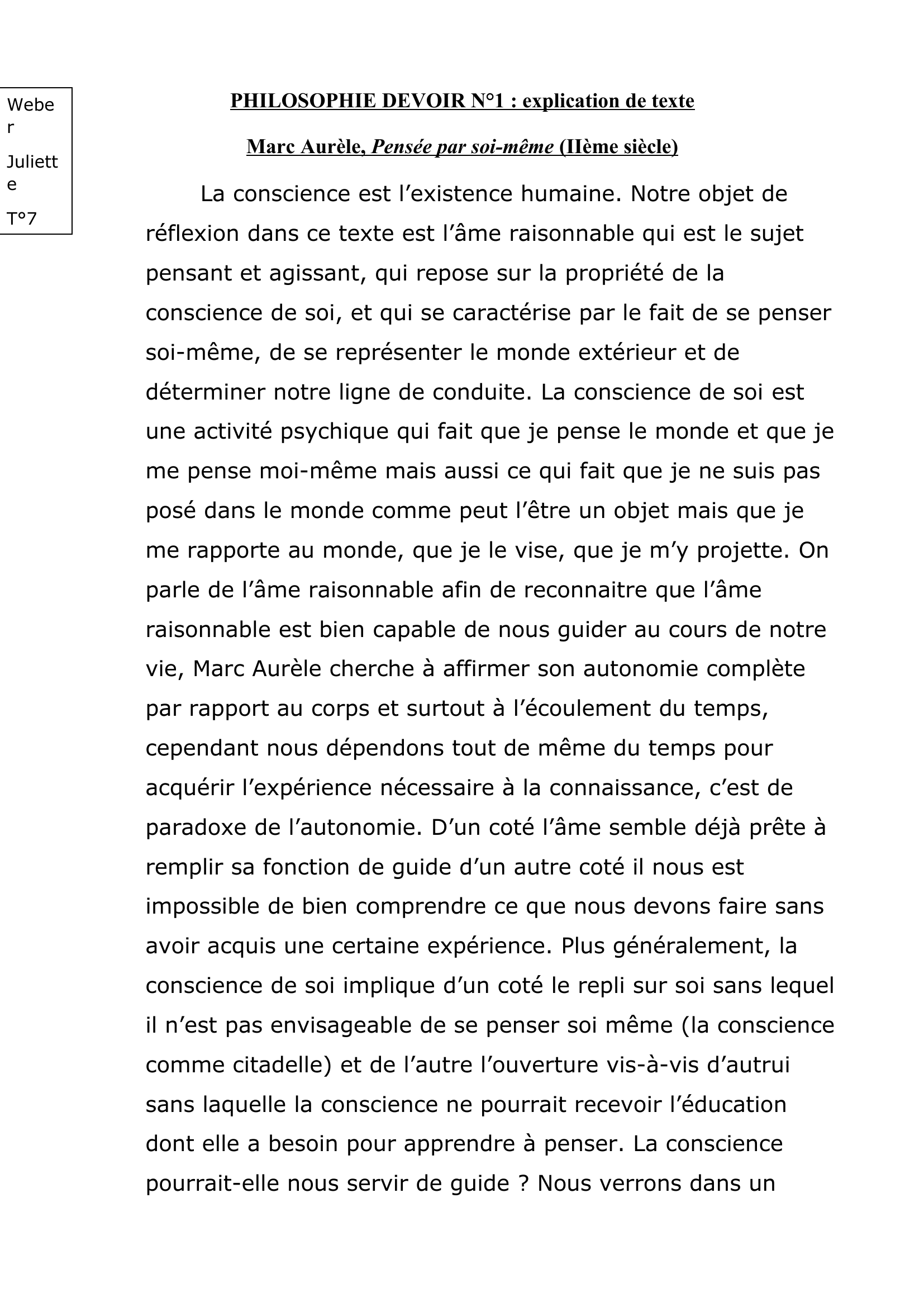 Prévisualisation du document Marc Aurèle, commentaire de texte