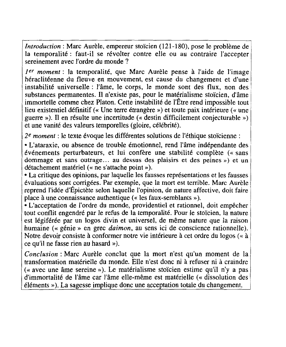 Prévisualisation du document Marc Aurèle, Pensées pour moi-même, L. II, chap. XVII, trad. Mario Meunier, Garnier-Flammarion, 1992.