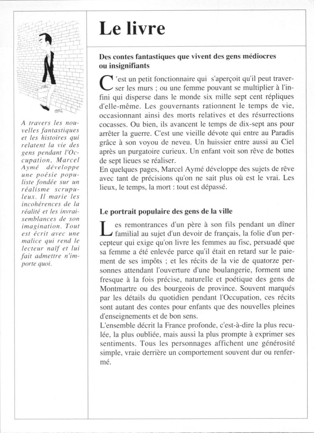 Prévisualisation du document Marcel AYMÉ  : Le Passe-Muraille