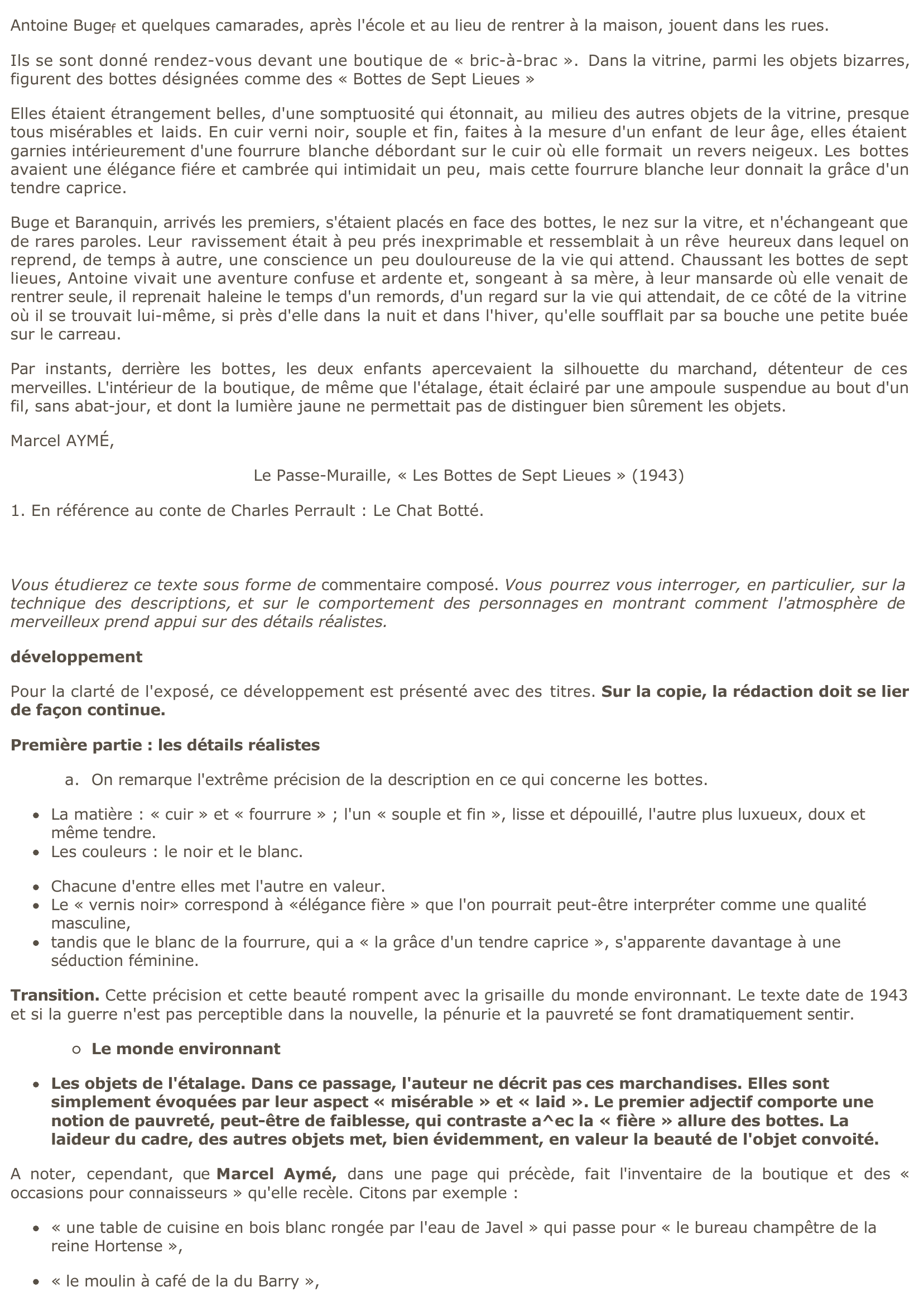 Prévisualisation du document Marcel AYMÉ,Le Passe-Muraille, « Les Bottes de Sept Lieues »