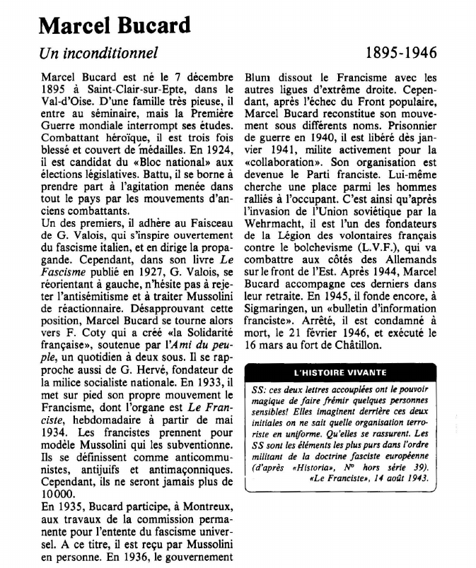 Prévisualisation du document Marcel BucardUn inconditionnel.