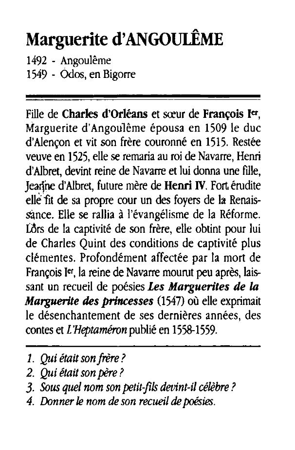 Prévisualisation du document Marguerite d'ANGOULÊME