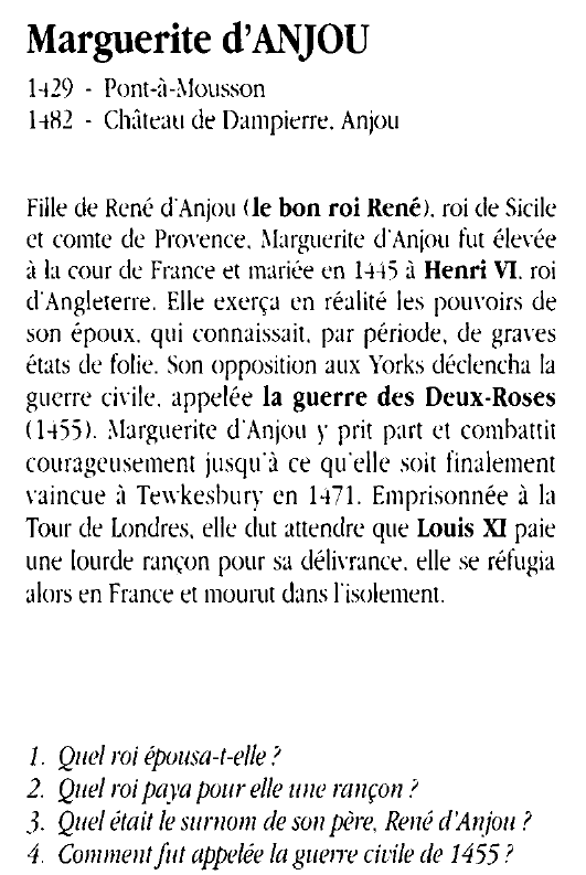 Prévisualisation du document Marguerite d'Anjou (HISTOIRE)