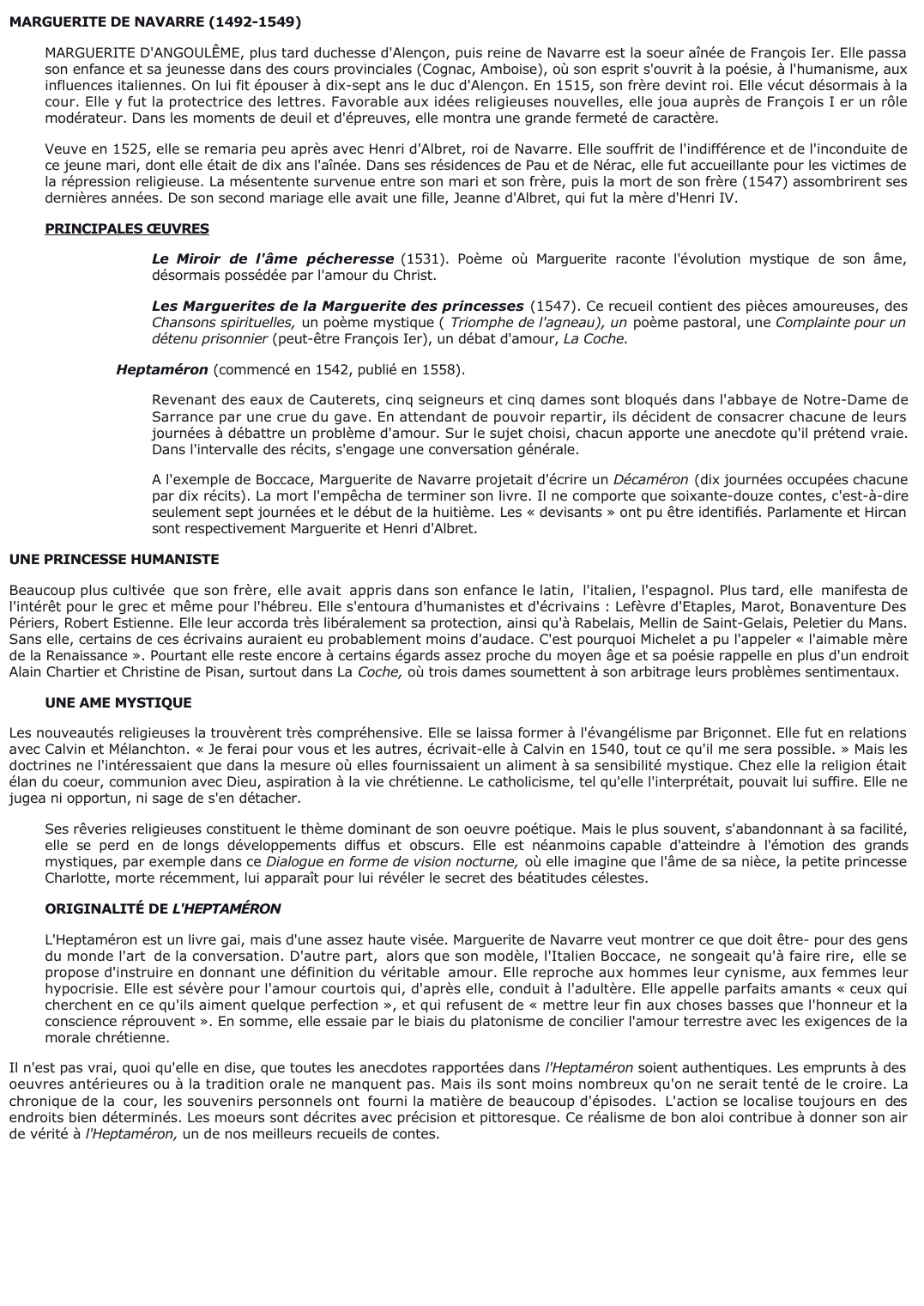 Prévisualisation du document 	MARGUERITE DE NAVARRE