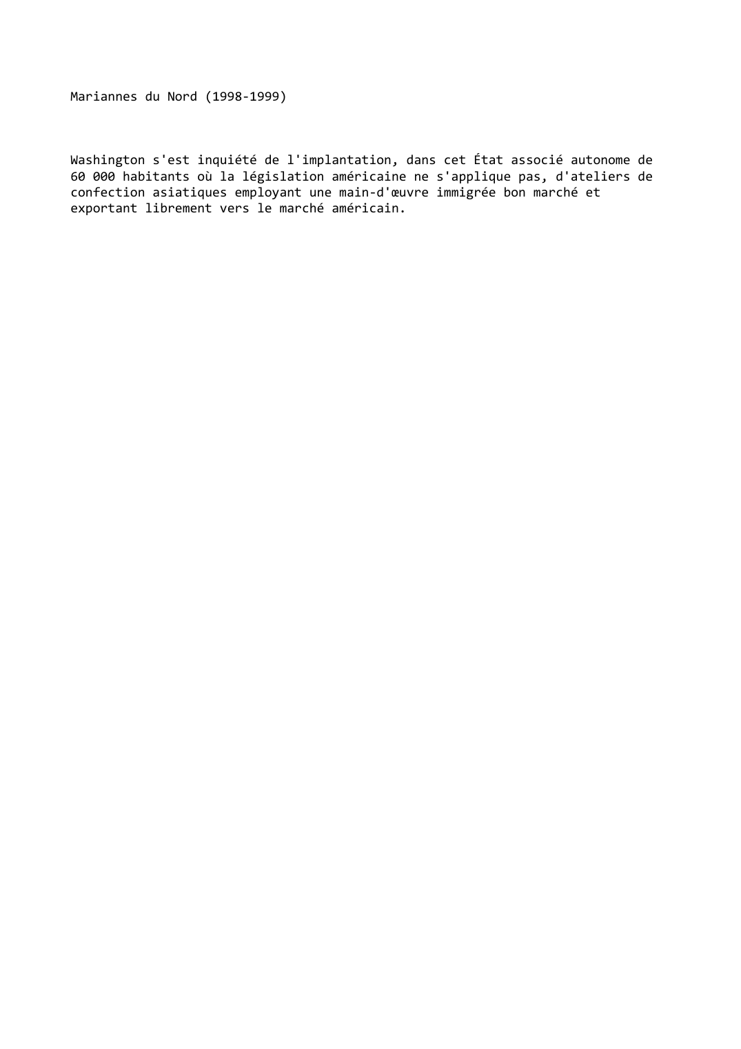 Prévisualisation du document Mariannes du Nord (1998-1999)