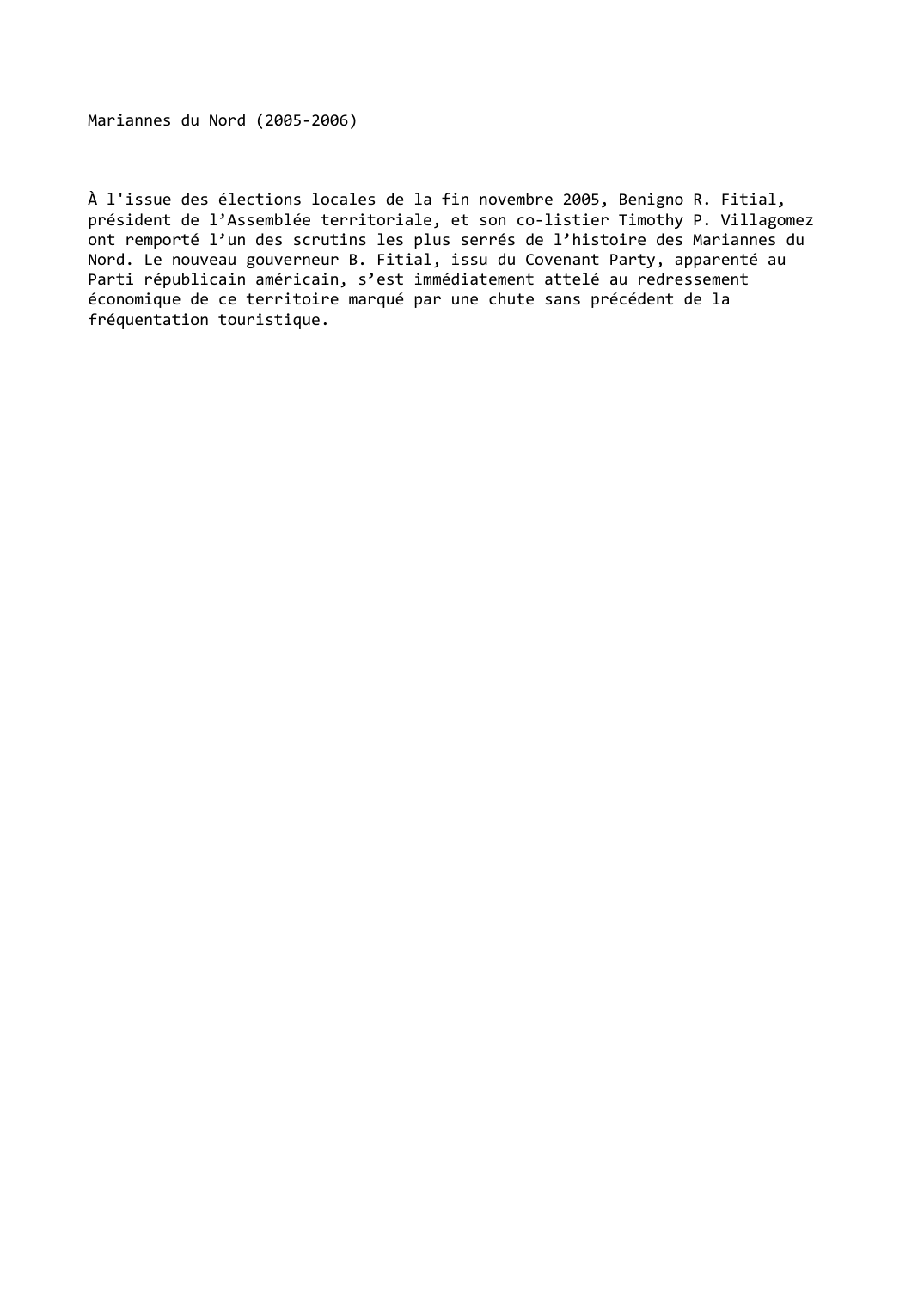Prévisualisation du document Mariannes du Nord (2005-2006)