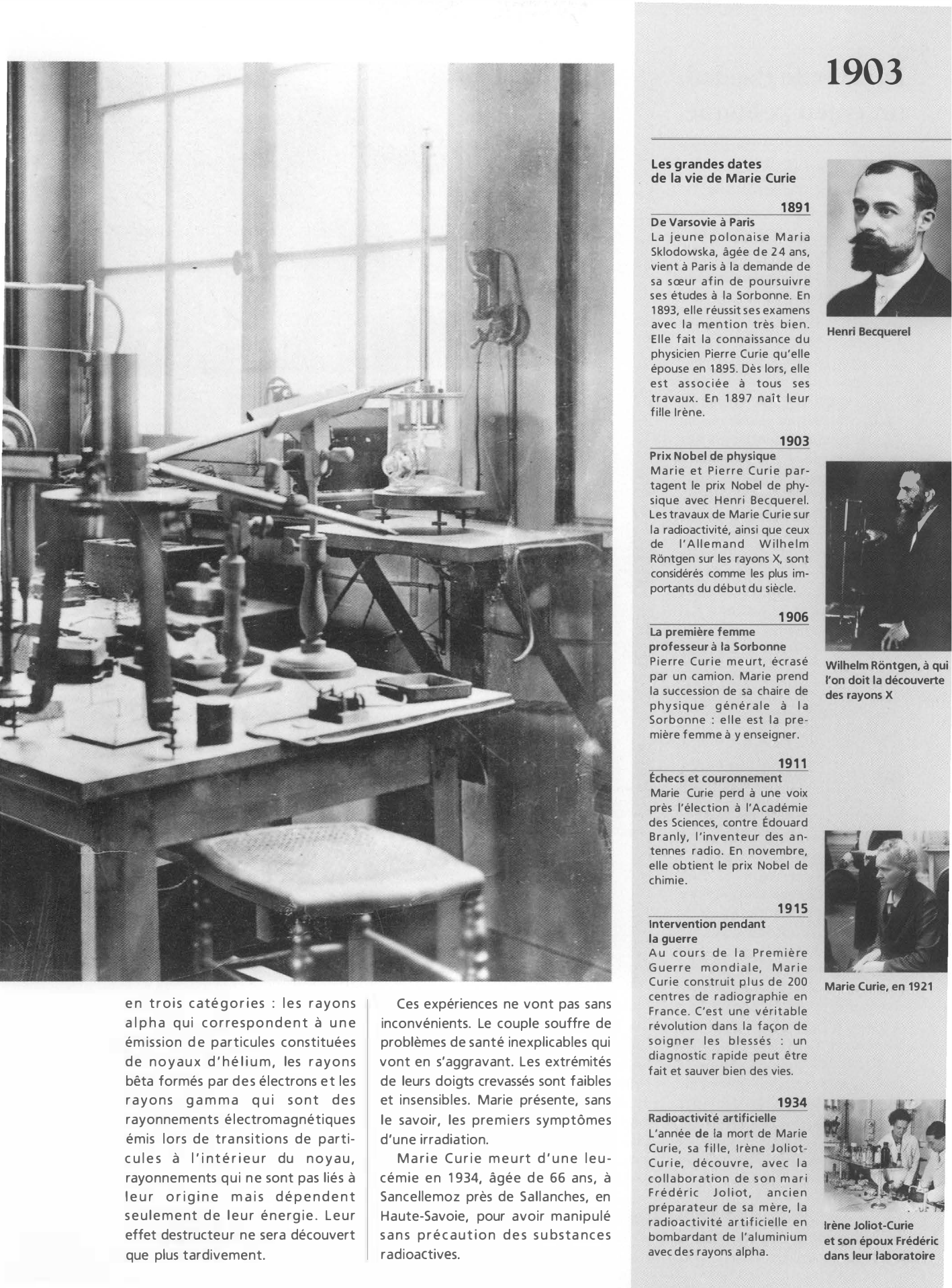 Prévisualisation du document Marie Curie et la radioactivité
