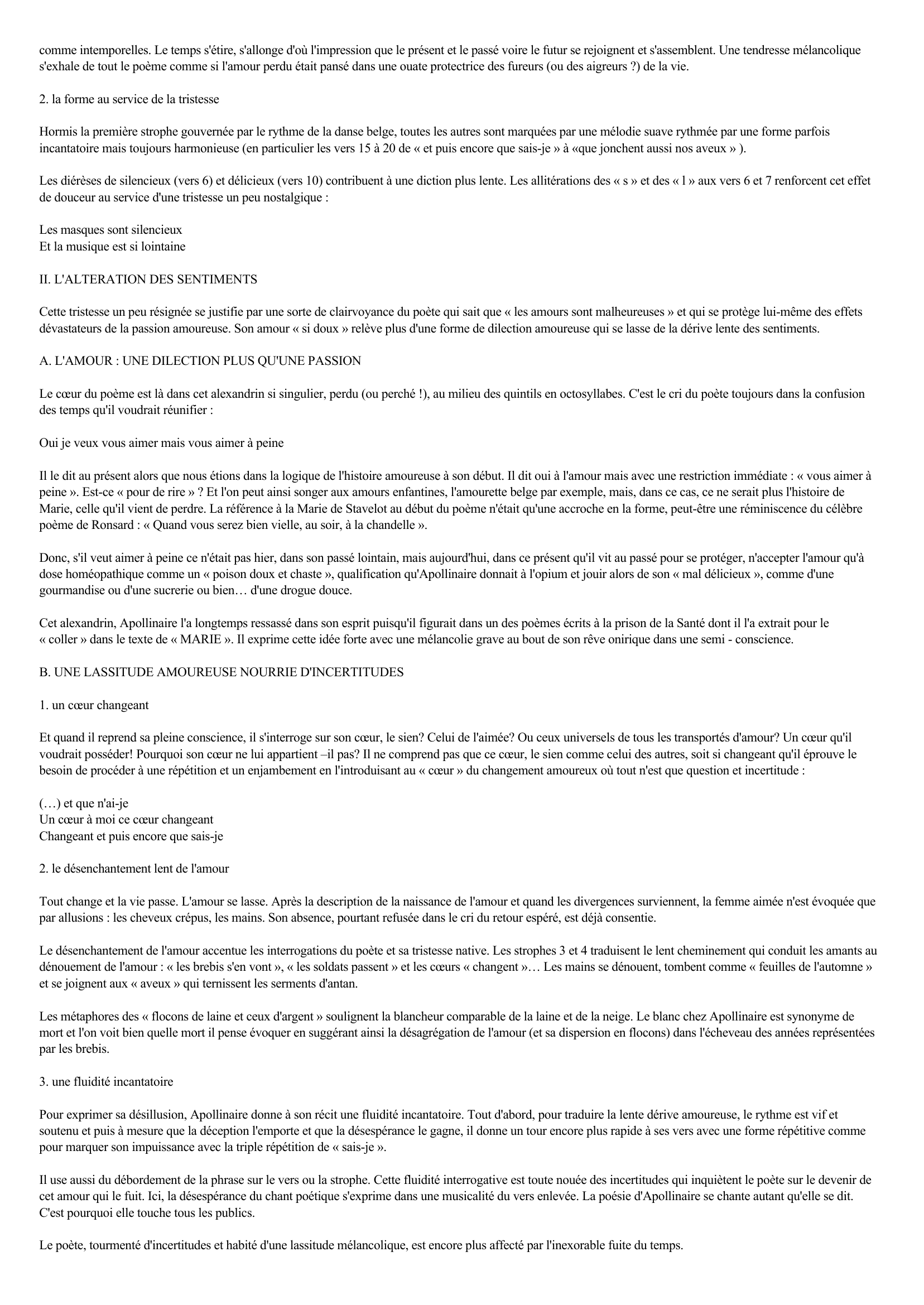 Prévisualisation du document MARIE d'Apollinaire - COMMENTAIRE COMPOSE
