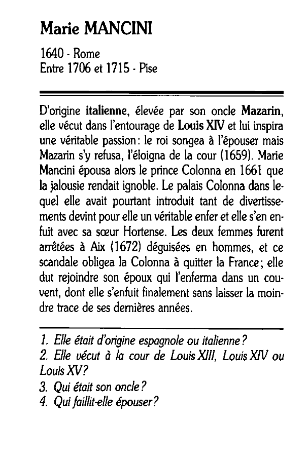 Prévisualisation du document Marie MANCINI