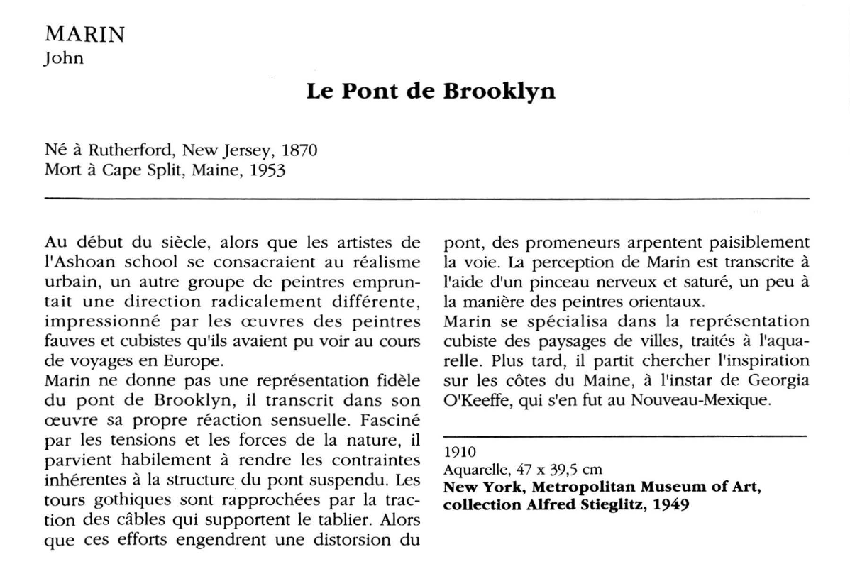 Prévisualisation du document MARIN John : Le Pont de Brooklyn