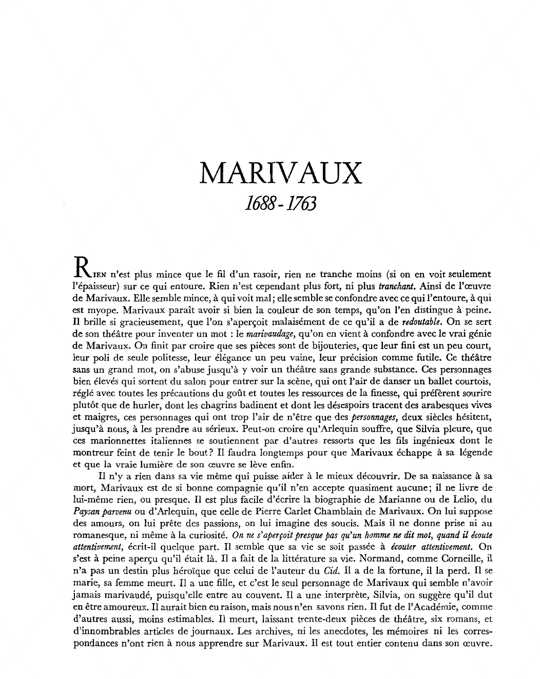 Prévisualisation du document MARIVAUX