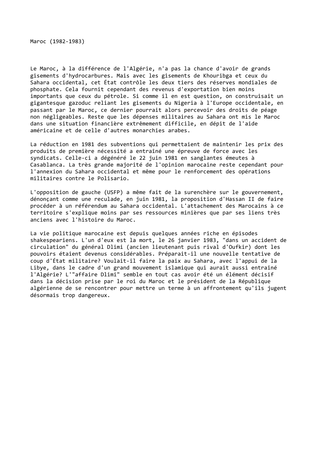 Prévisualisation du document Maroc (1982-1983)