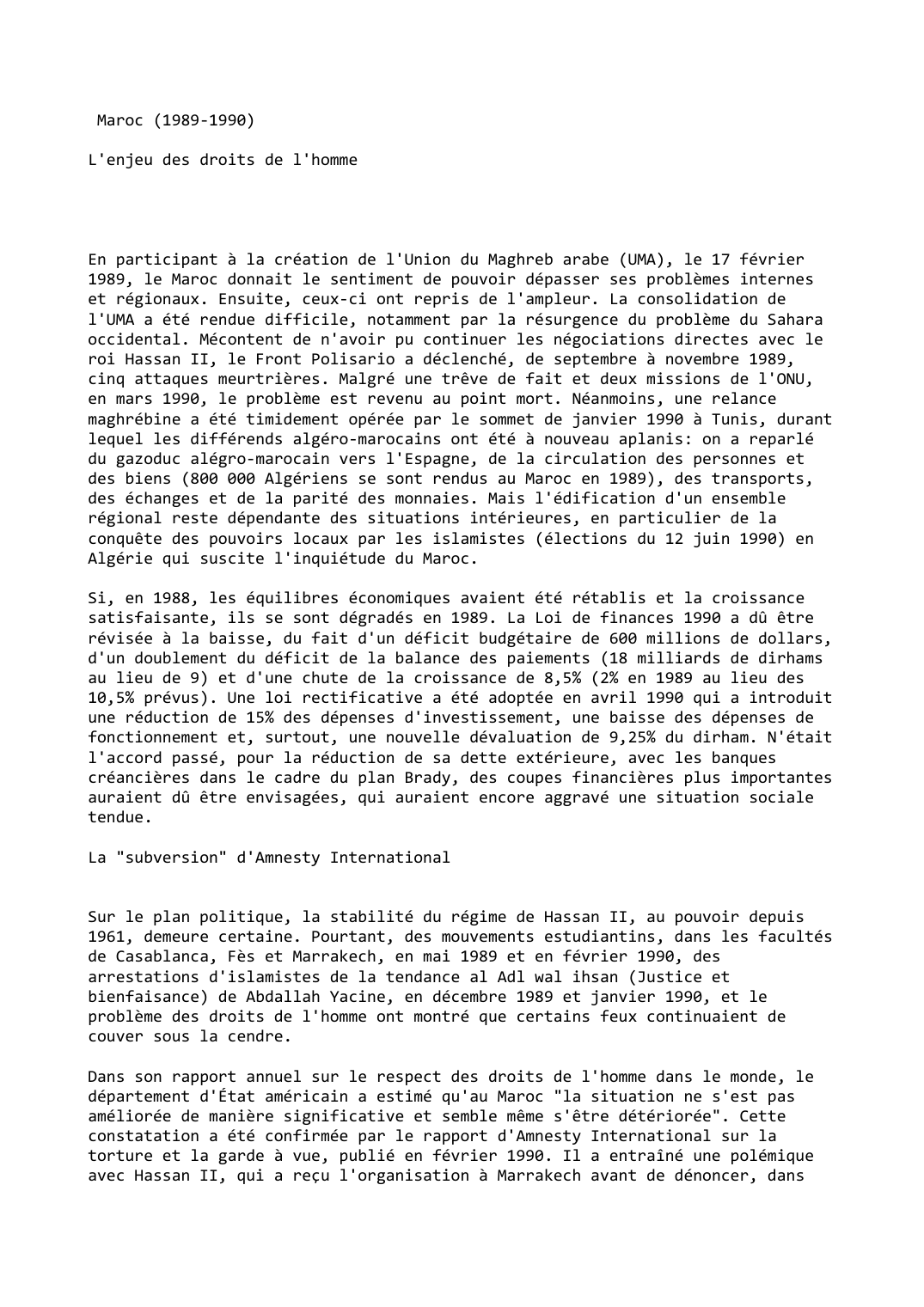 Prévisualisation du document Maroc (1989-1990)