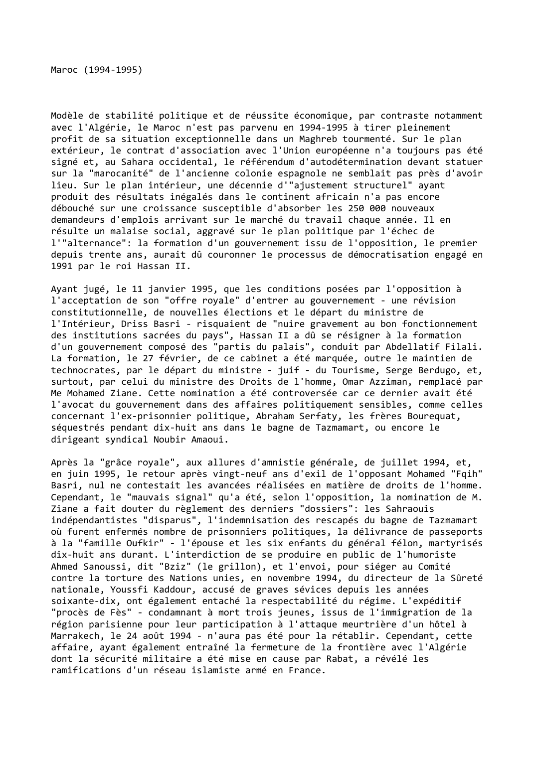 Prévisualisation du document Maroc (1994-1995)