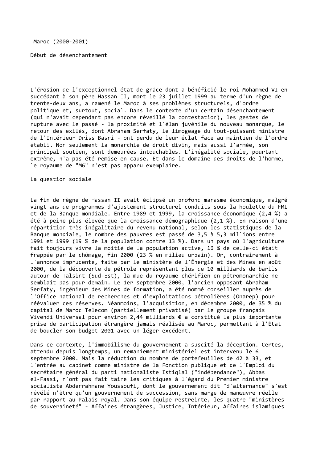 Prévisualisation du document Maroc (2000-2001)