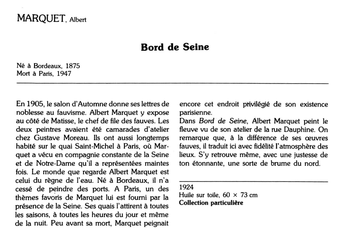 Prévisualisation du document MARQUET, Albert : Bord de Seine
