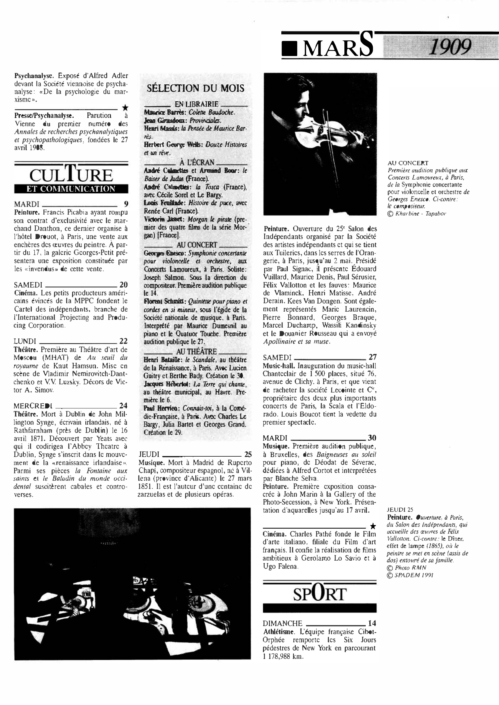 Prévisualisation du document marS 1909 dans le monde (histoire chronologique)