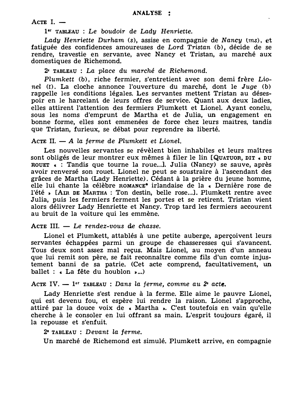 Prévisualisation du document MARTHA  ou  LE MARCHE DE RICHEMOND de Friedrich von FLOTOW(résumé et analyse de l’œuvre – Répertoire lyrique)