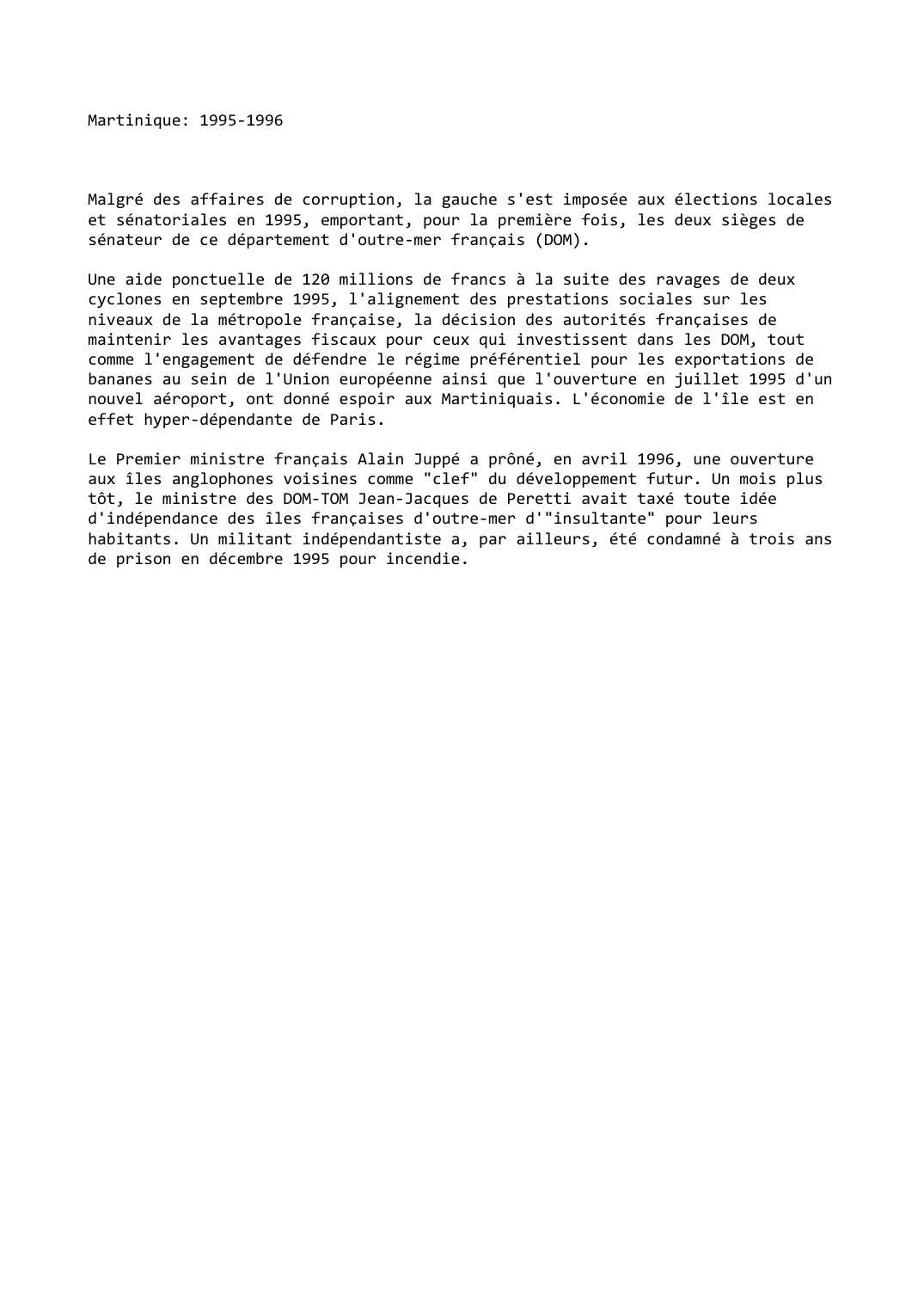 Prévisualisation du document Martinique: 1995-1996