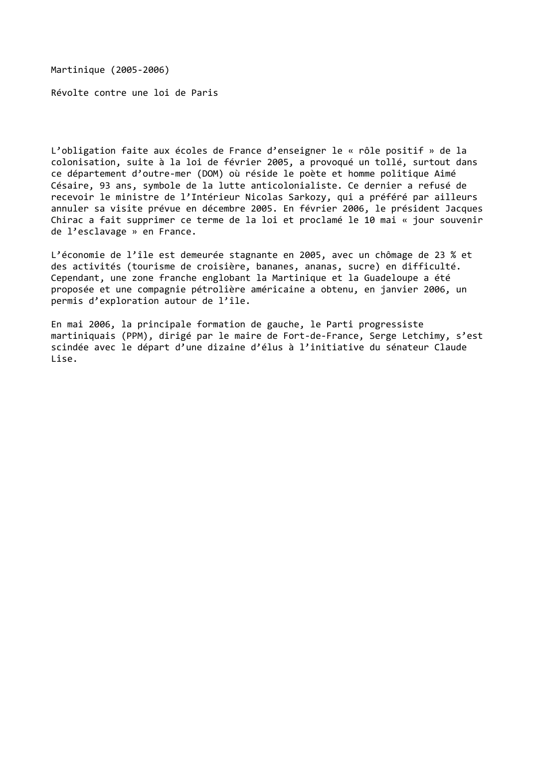 Prévisualisation du document Martinique (2005-2006)