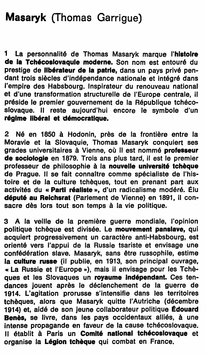 Prévisualisation du document Masaryk, Tomas, Garrigue
