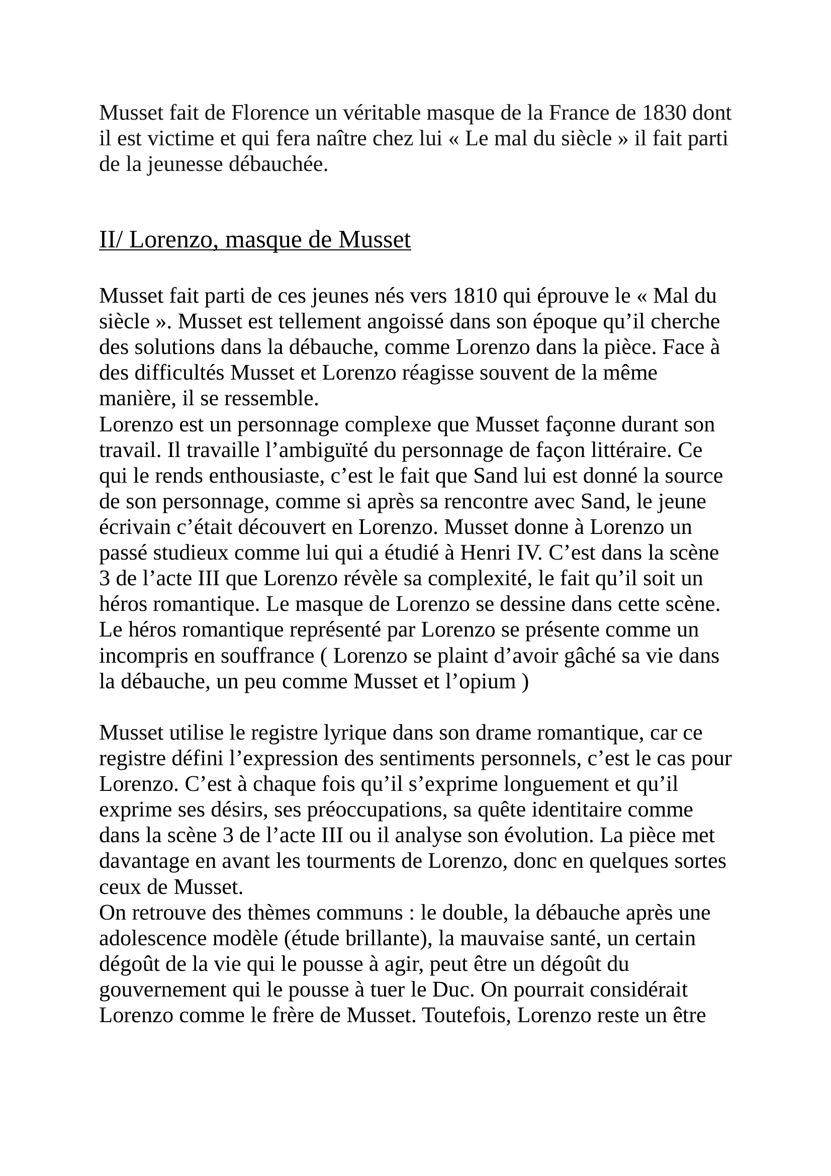 Prévisualisation du document Masques - Lorenzaccio d'Alfred de Musset