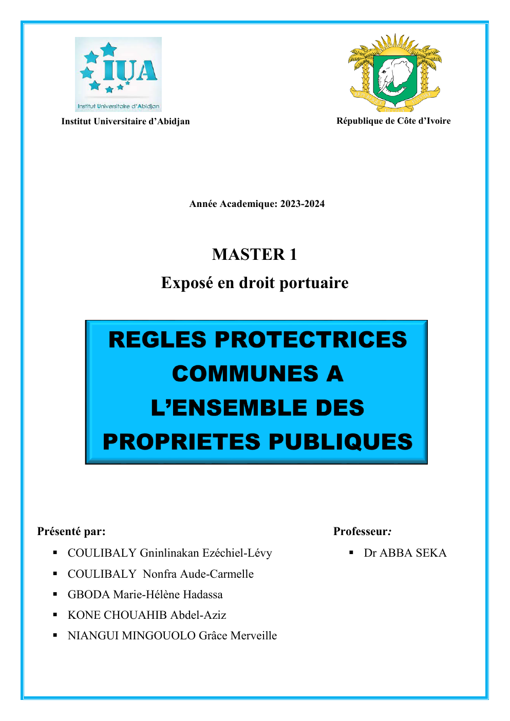 Prévisualisation du document MASTER 1 Exposé en droit portuaire