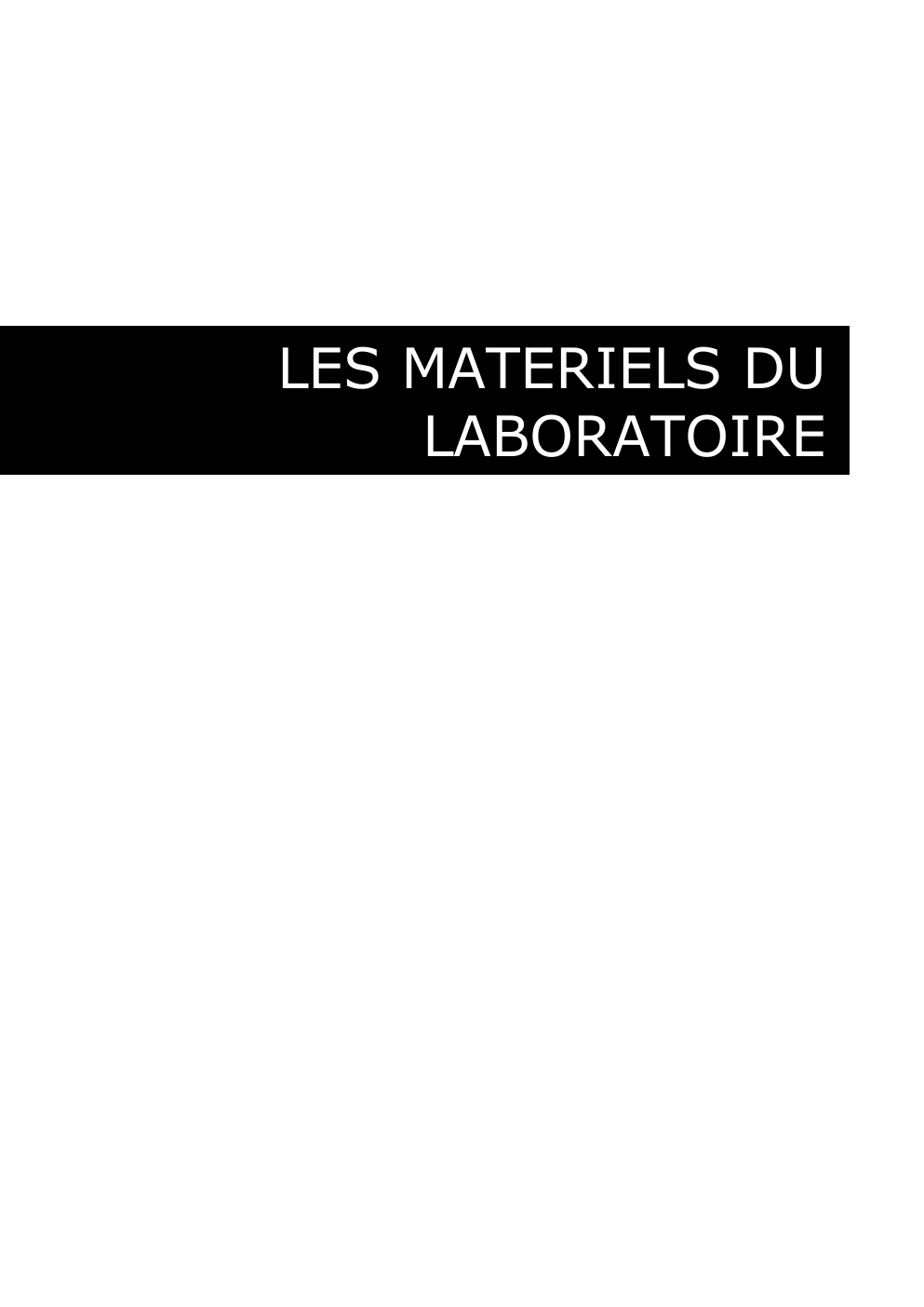 Prévisualisation du document Materiels du laboratoire