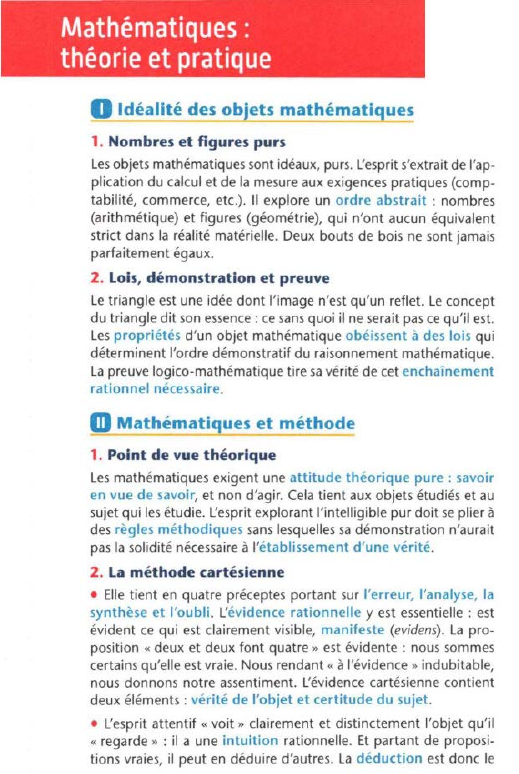 Prévisualisation du document Mathématiques :
théorie et pratique
0

Idéalité des objets mathématiques

1. Nombres et figures purs
les objets mathématiques sont idéaux,...