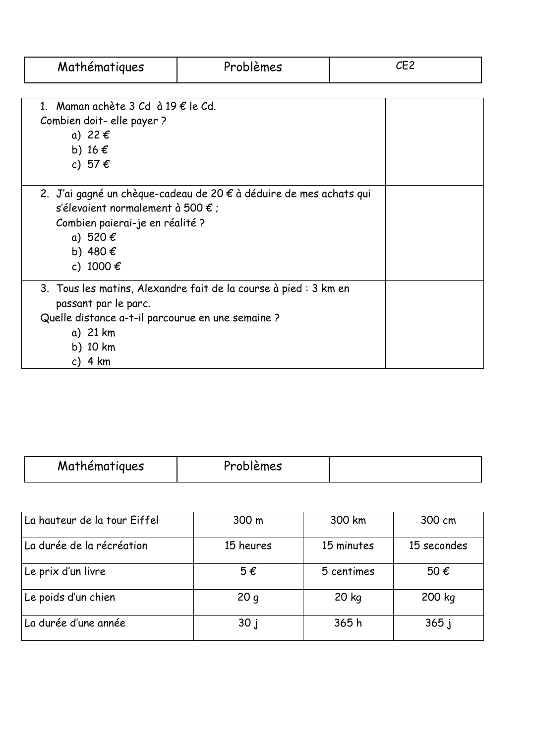 Prévisualisation du document MathématiquesProblèmesCE21.