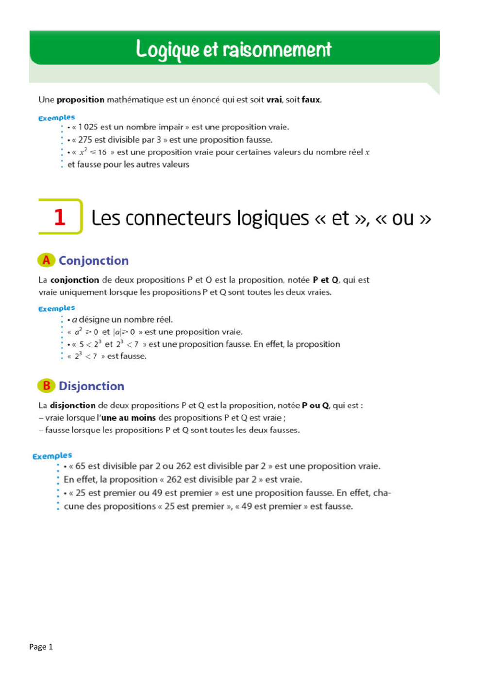 Prévisualisation du document Maths - Cours sur la logique